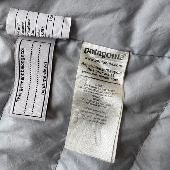 Patagonia Kids Unisex Size L 12 Duck Down Insulated Sweater Puffer Jacket Blue - Picture 11 of 11